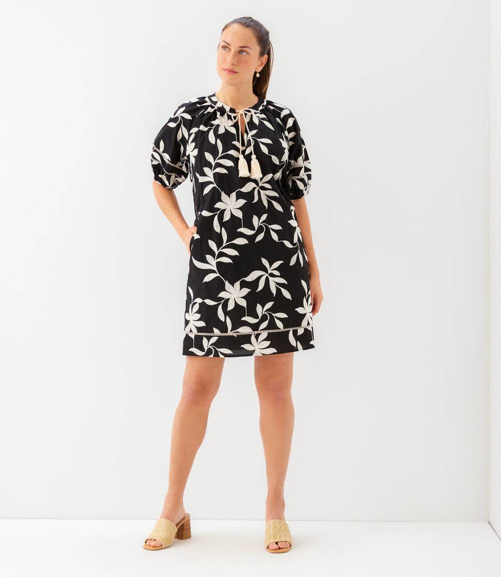 Puff Sleeve Tassel Dress