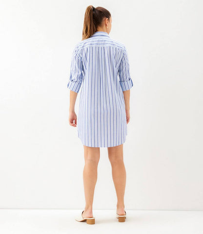 Stripe Roll Tab Shirtdress