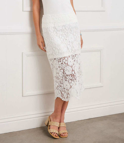 Lace Midi Pencil Skirt
