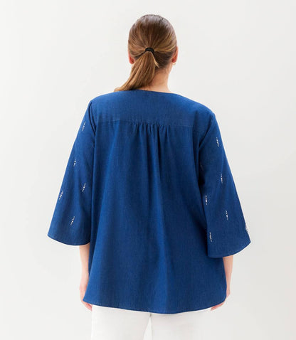 Plus Size Bracelet Sleeve Embellished Asymmetric Top