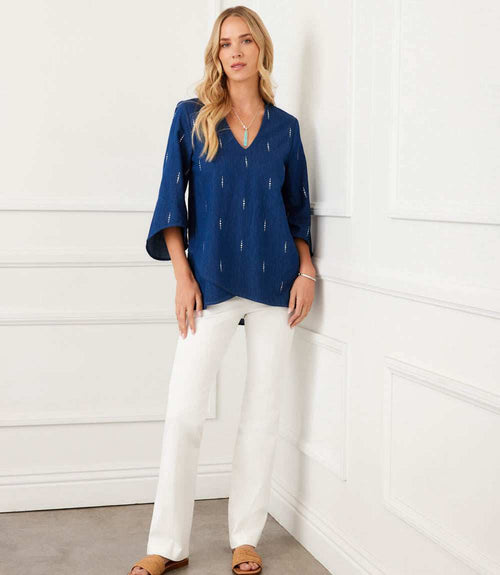 Petite Size Bracelet Sleeve Embellished Asymmetric Top