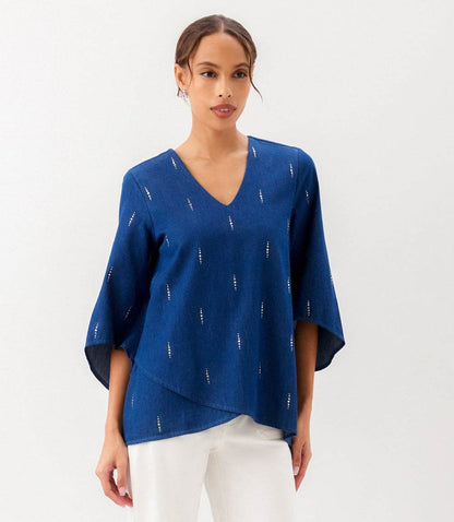 Bracelet Sleeve Embellished Asymmetric Top