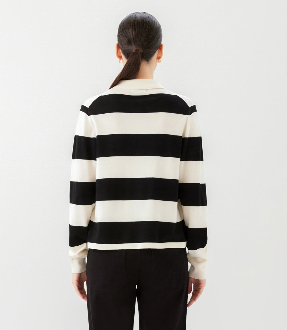 Game Day Collared Stripe Sweater