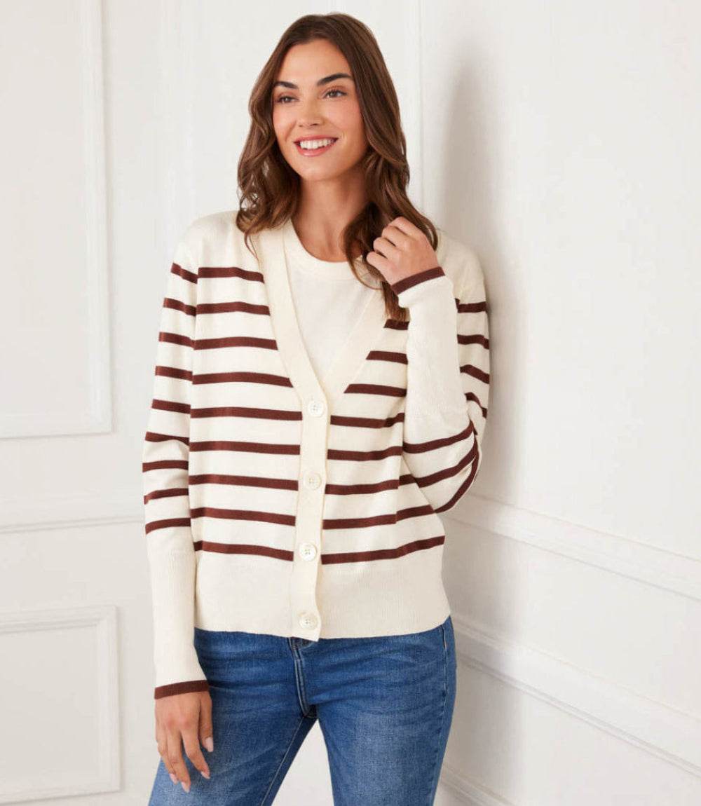 Stripe Cardigan Sweater