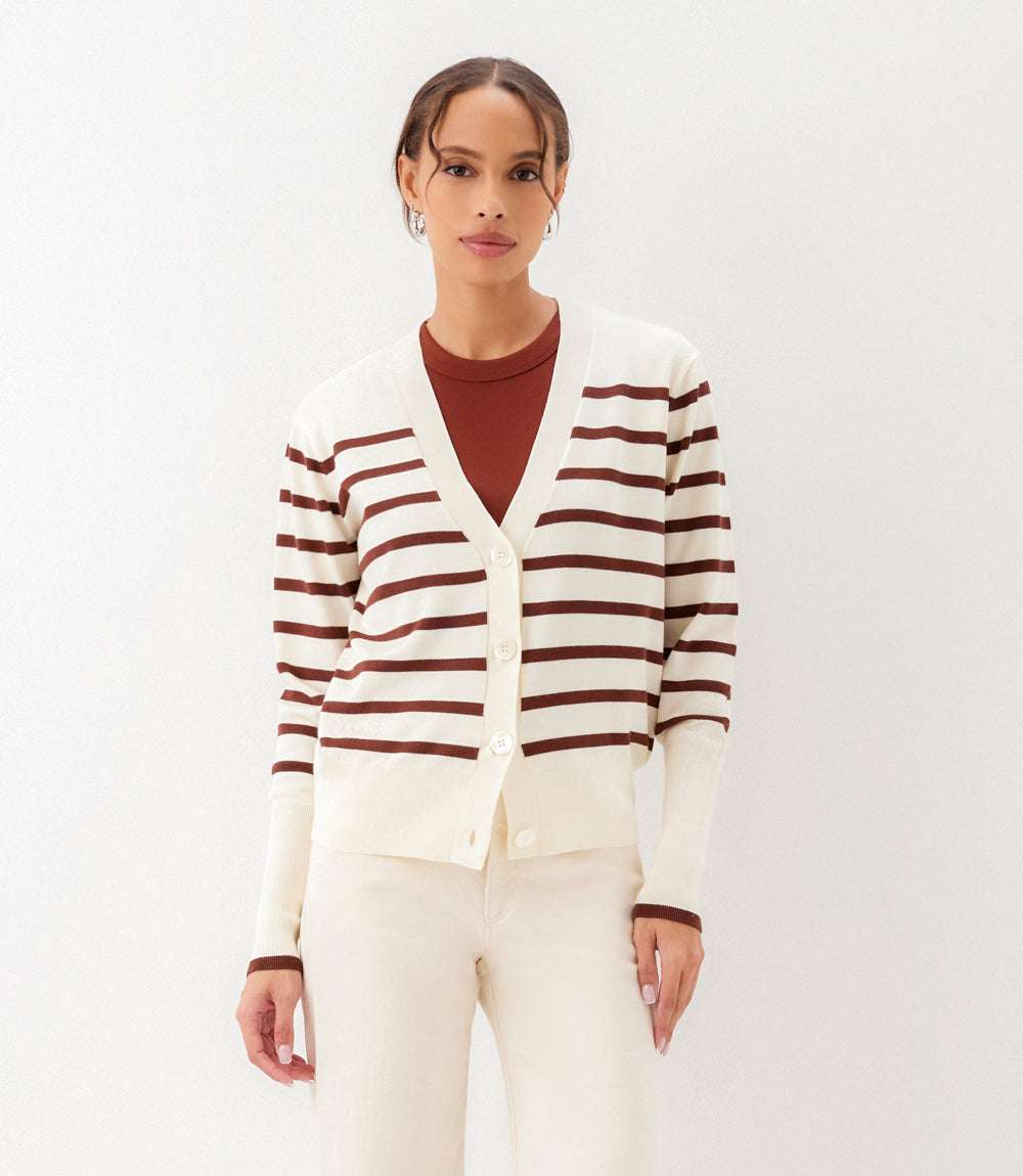 Stripe Cardigan Sweater