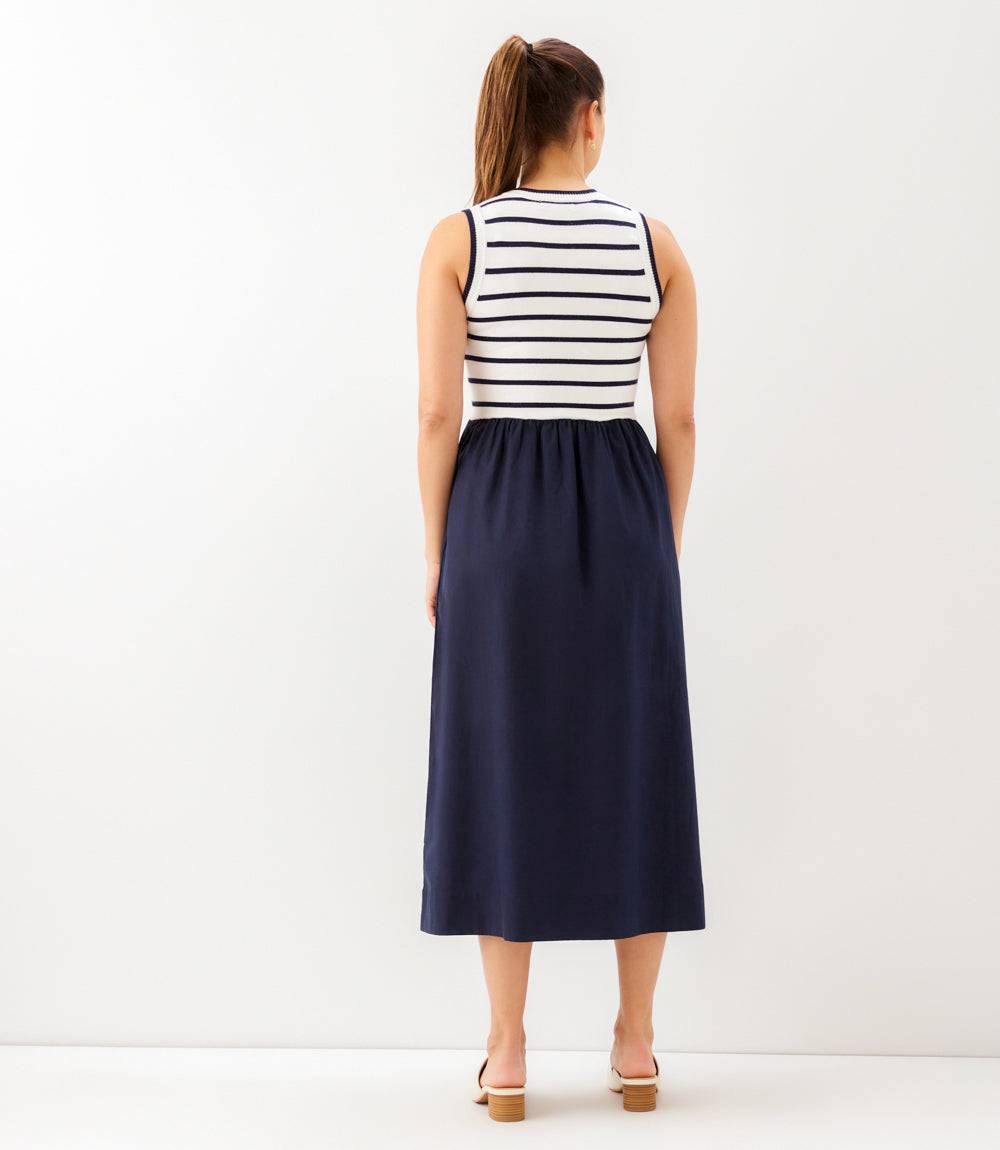 Stripe Mixed Media Dress