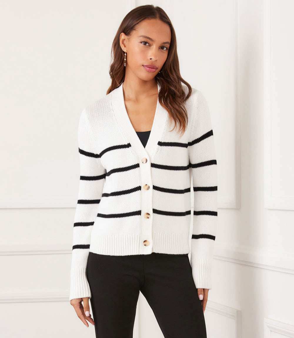 Stripe Cardigan Sweater