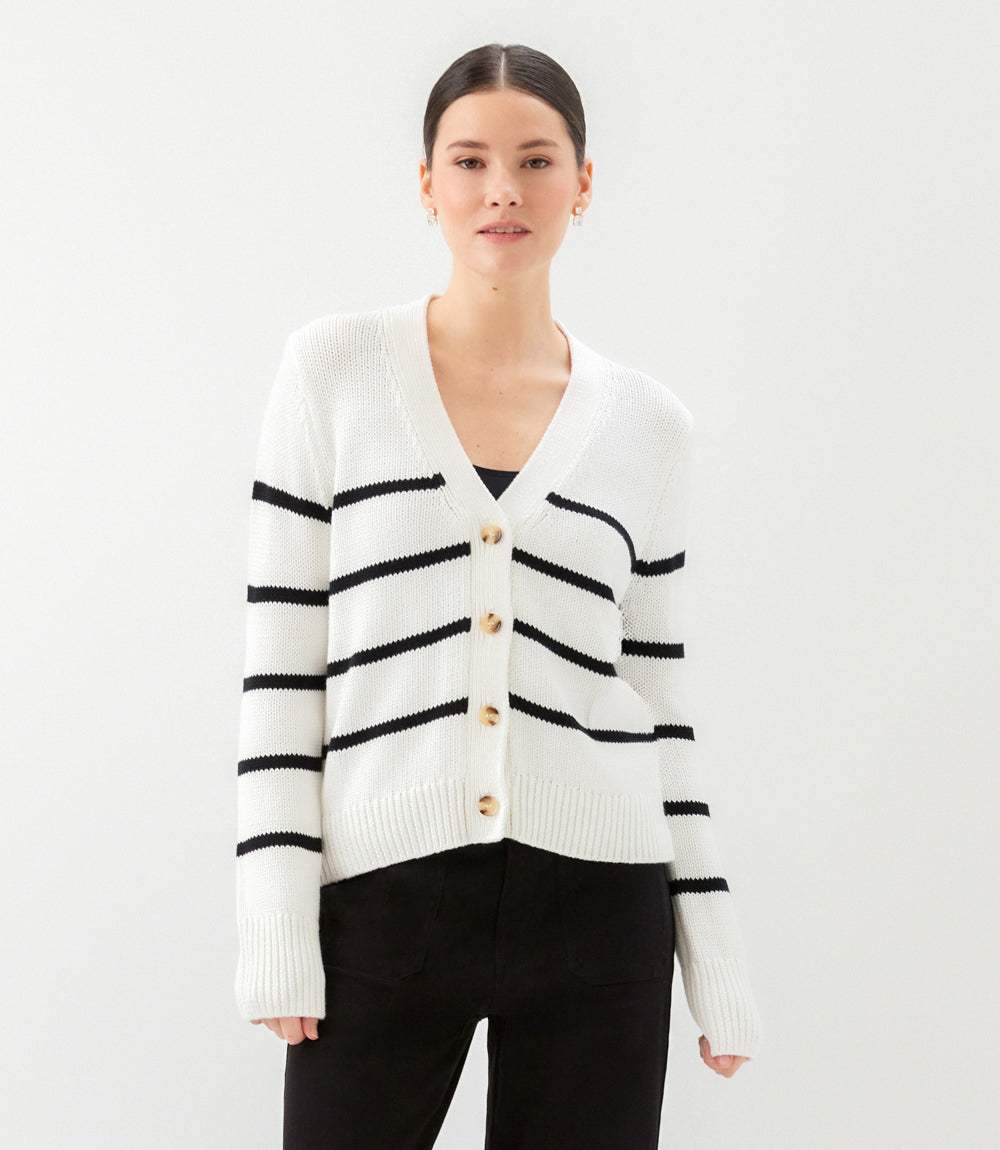 Stripe Cardigan Sweater
