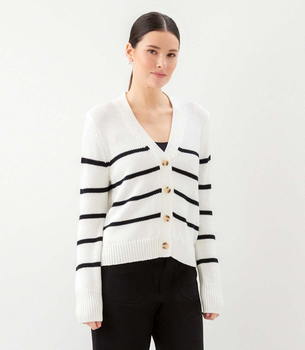 Stripe Cardigan Sweater