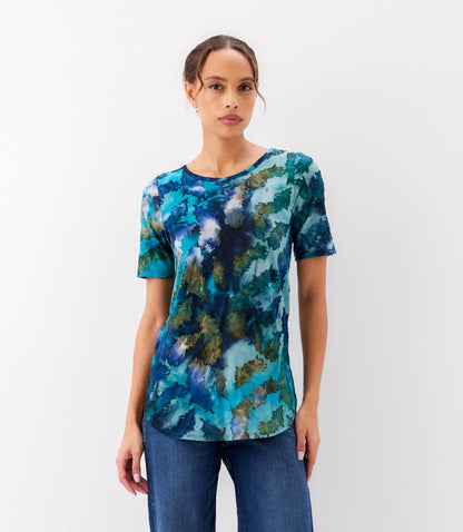Short Sleeve Burnout Shirttail Top