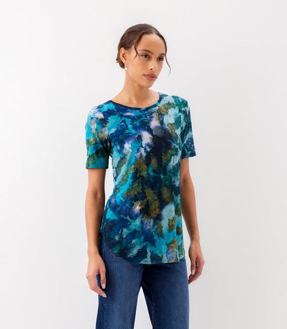 Short Sleeve Burnout Shirttail Top