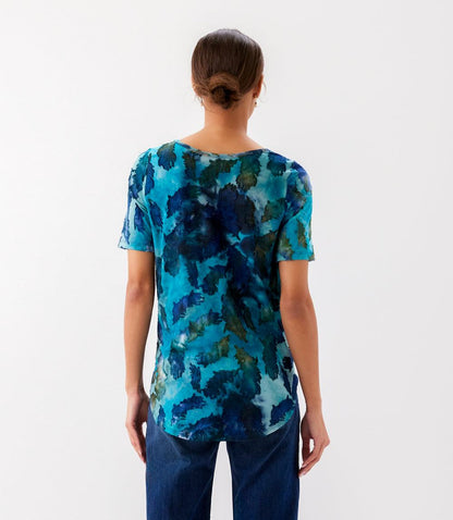 Short Sleeve Burnout Shirttail Top