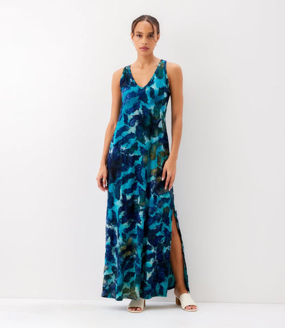 Side-Slit Burnout Maxi Dress