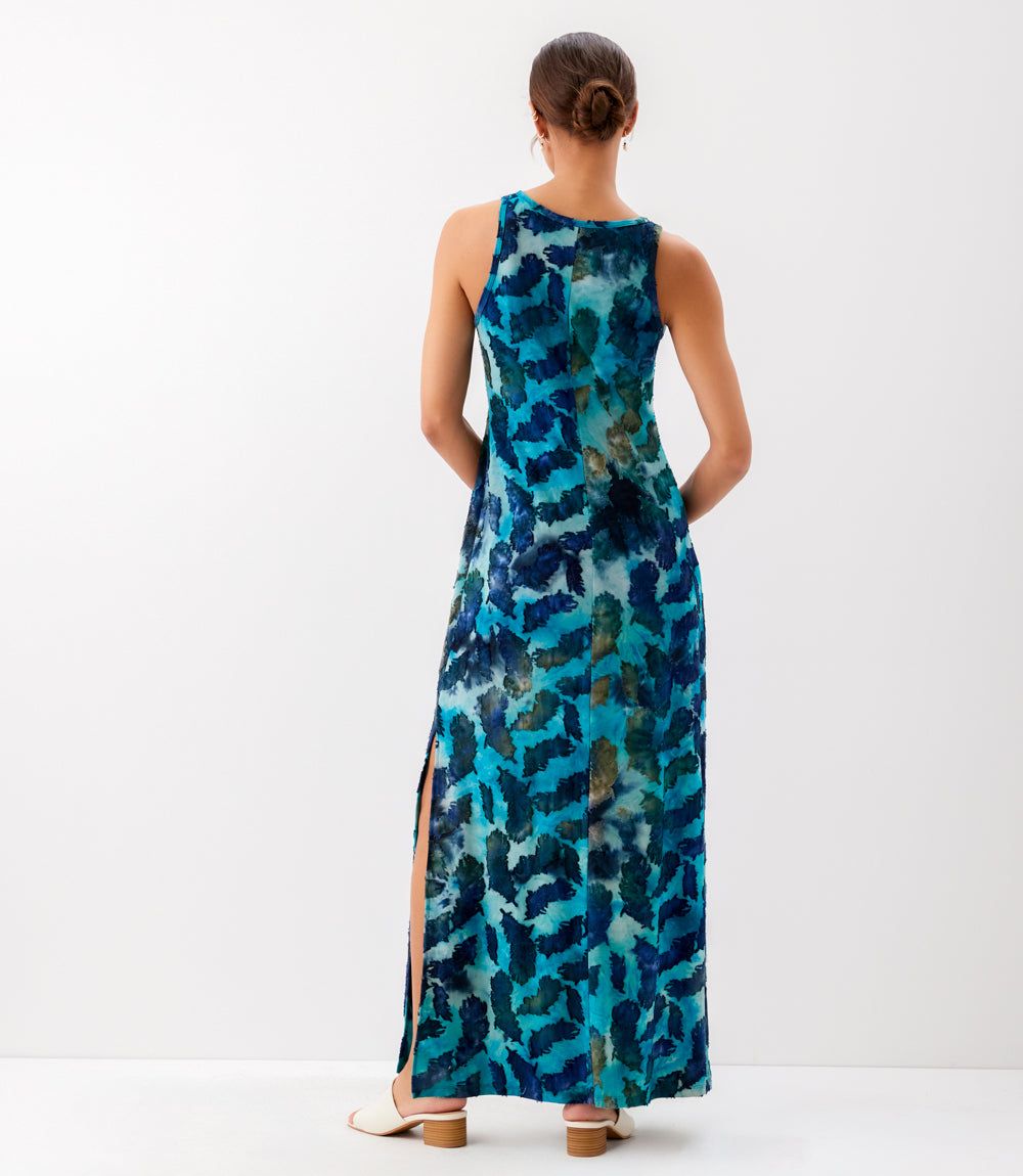 Side-Slit Burnout Maxi Dress