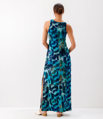 Side-Slit Burnout Maxi Dress