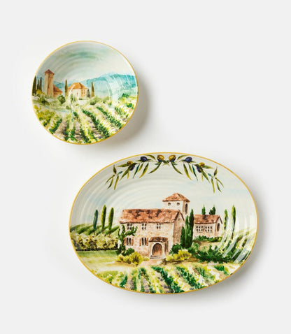 Tuscany Ceramic Oval Serving Platter
