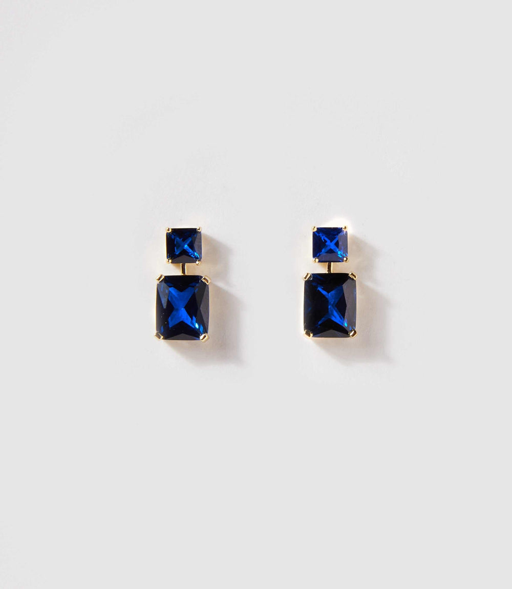 Princess Cut Drop Earrings