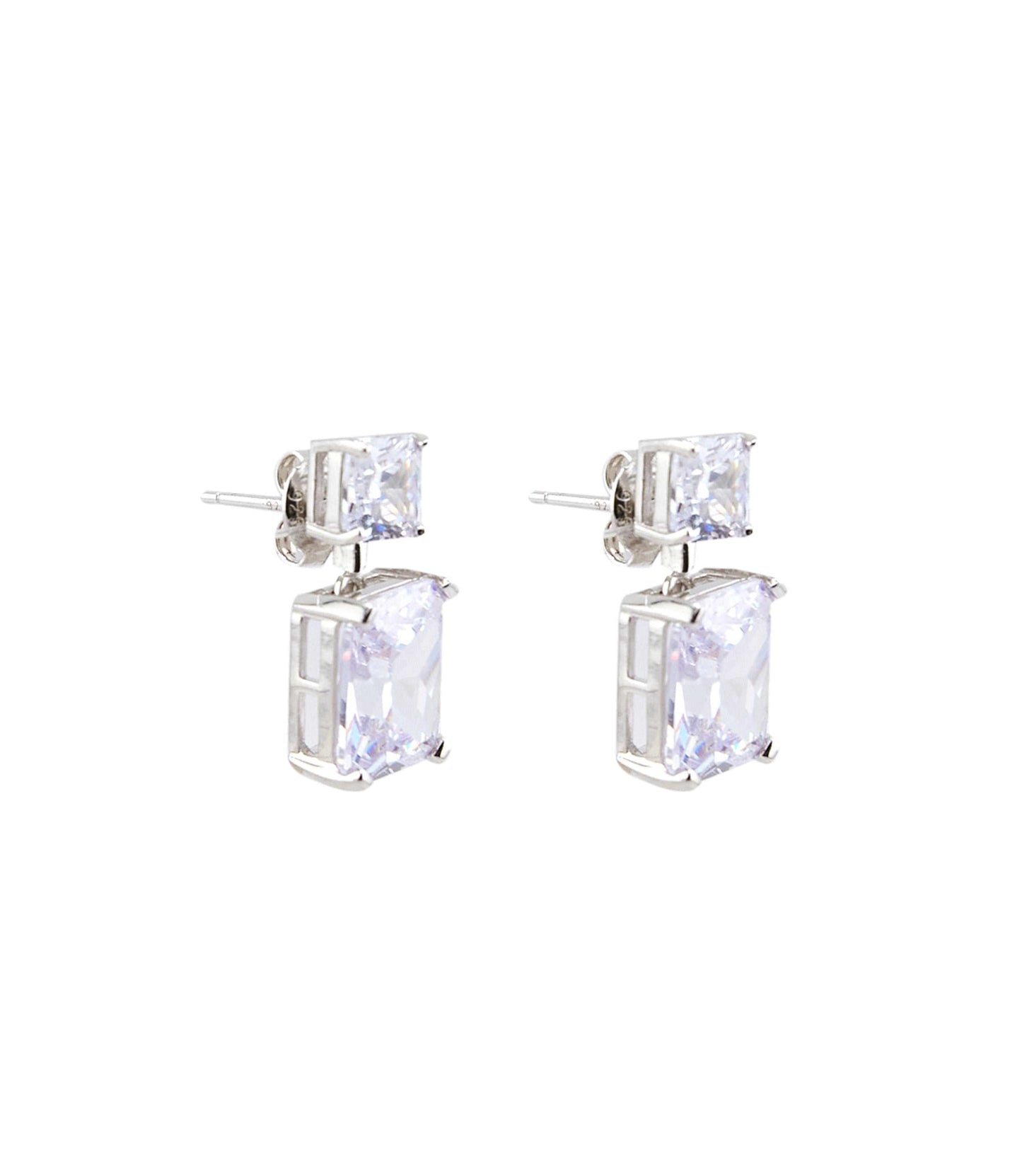 Princess Cut Drop Earrings