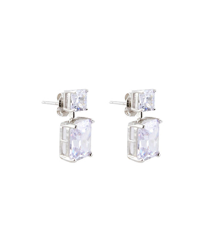 Princess Cut Drop Earrings