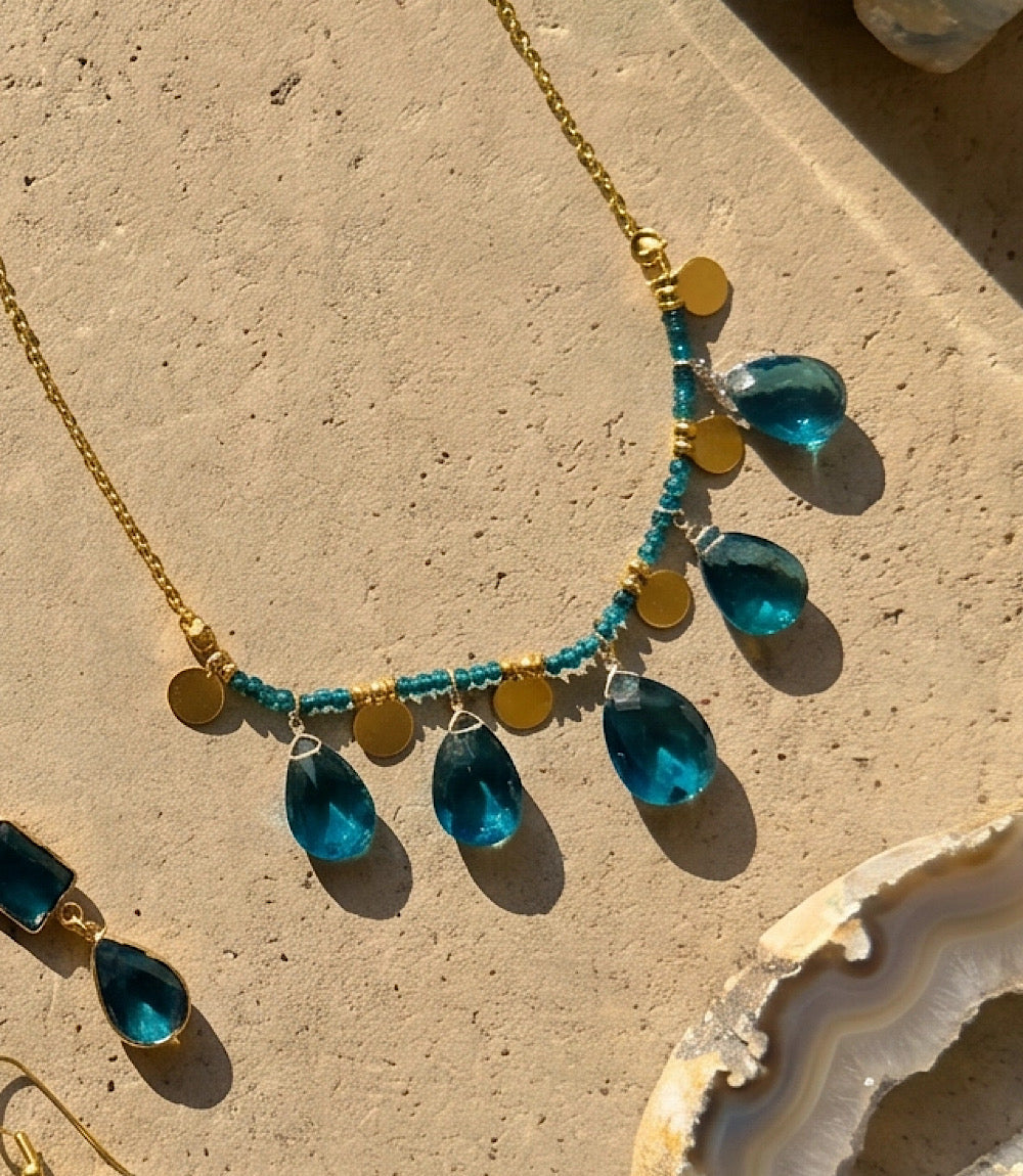 Teal Topaz Statement Necklace