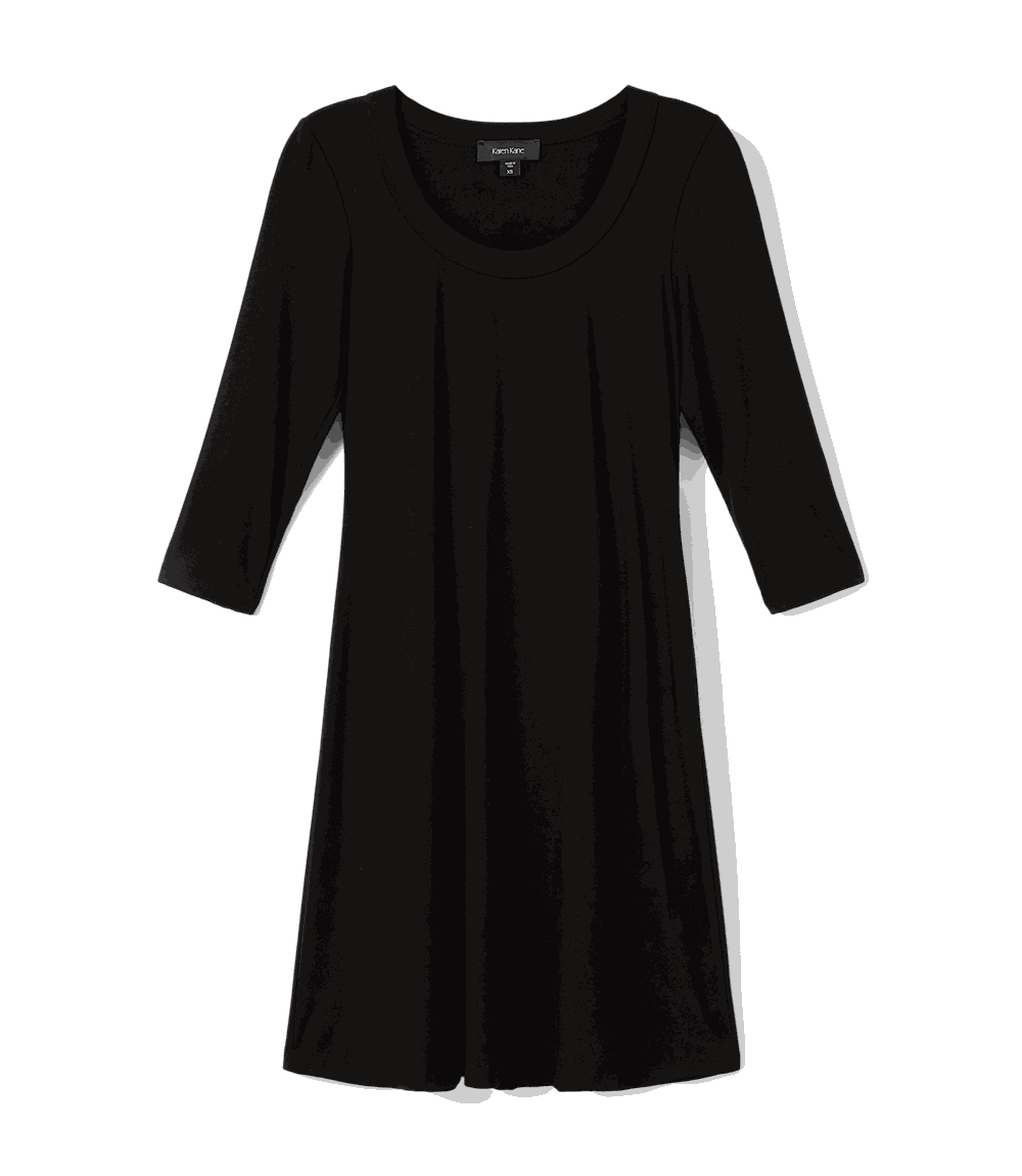 Petite Size Three Quarter Sleeve A-Line Dress