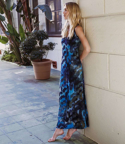 Side-Slit Burnout Maxi Dress