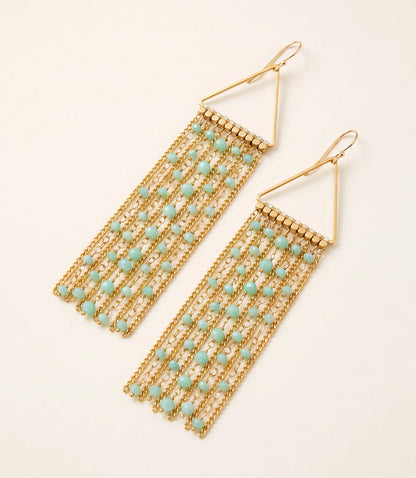 Dangling Gemstone Bead Earrings