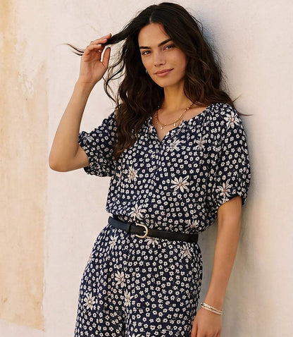 Puff Sleeve Peasant Top