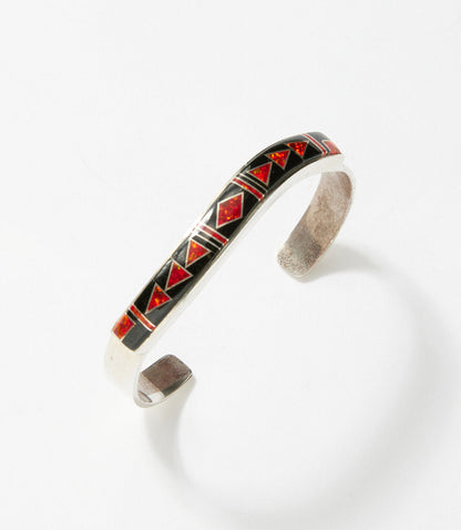 Black Onyx And Red Opal Cuff Bracelet