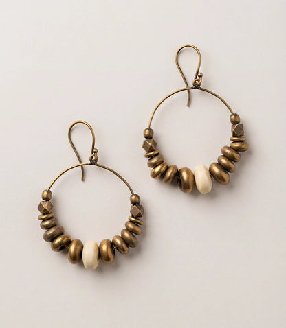 Gold Bead Hoop Earrings
