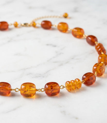 Amber Link Necklace