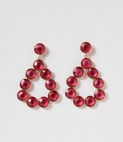 Gemstone Bezel Drop Earrings
