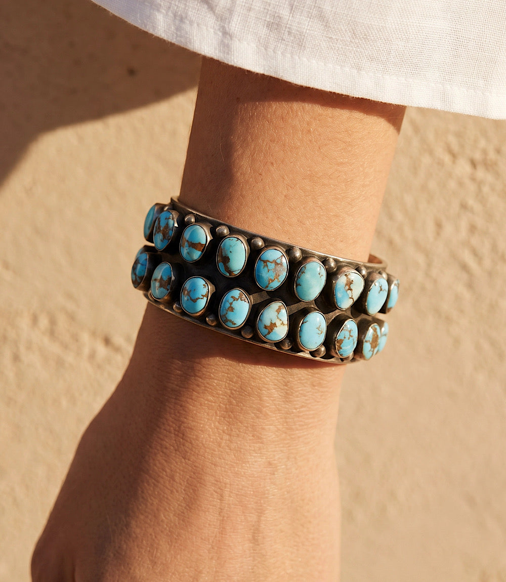Sterling Silver Golden Hill Turquoise Bracelet