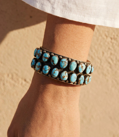 Sterling Silver Golden Hill Turquoise Bracelet