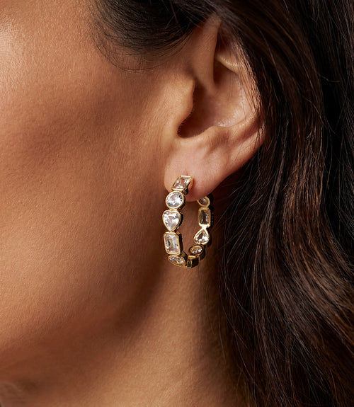 Gemstone Hoop Earrings