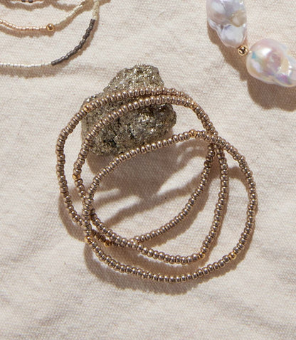 Beaded Crystal Bracelets, Set Of 3