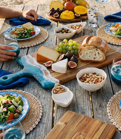 Ocean Waves Wooden Tray With Handle