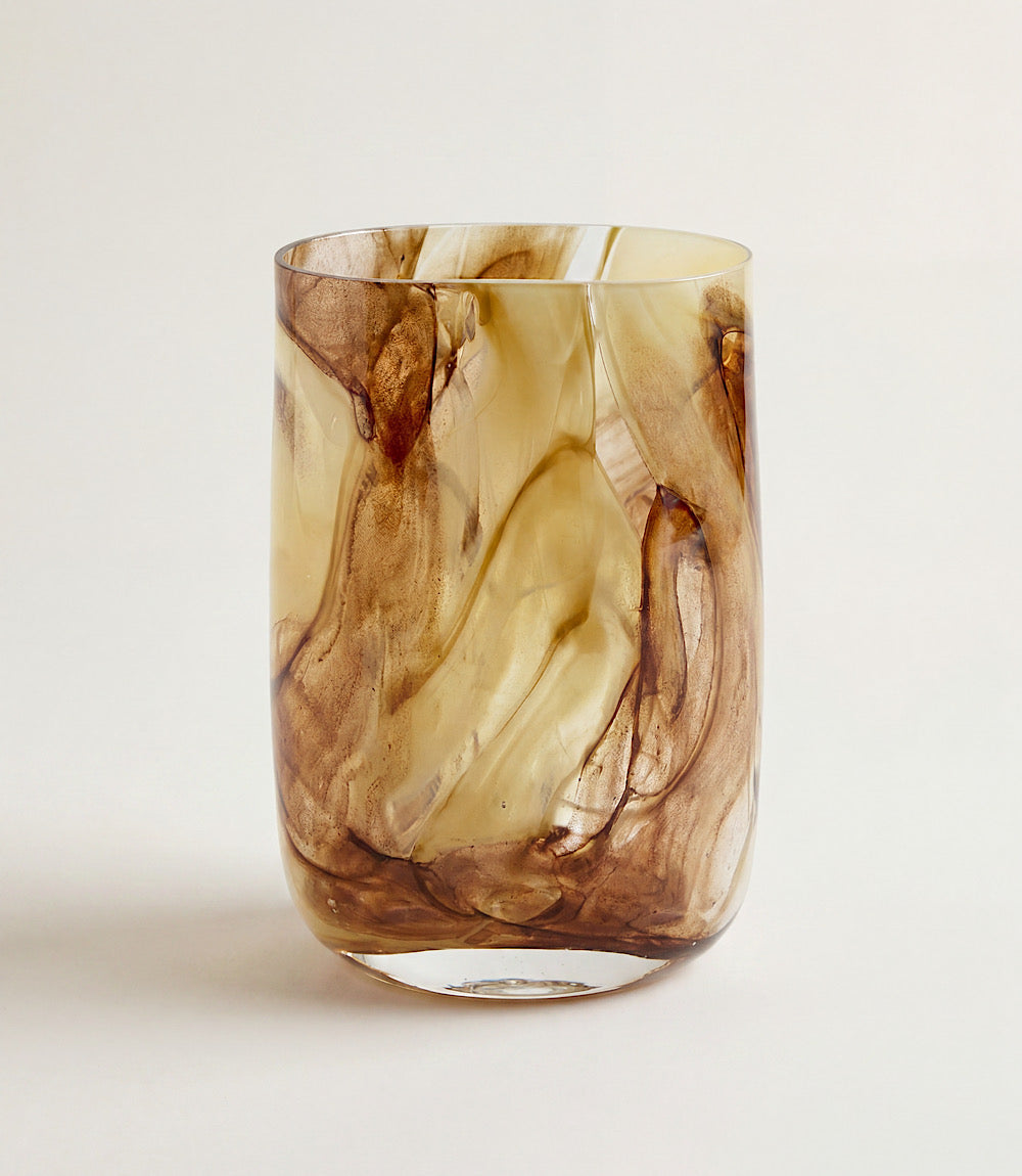 Tall Swirl Hand Blown Glass Vase