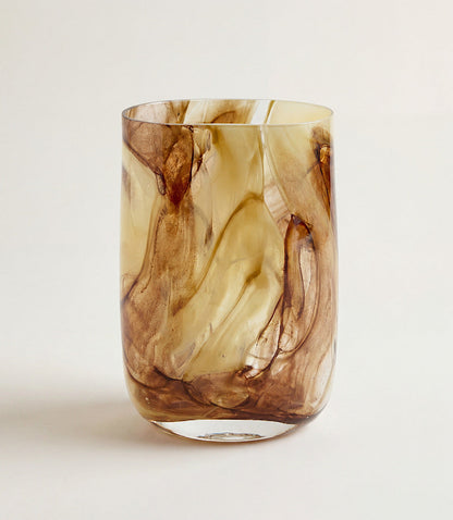 Tall Swirl Hand Blown Glass Vase