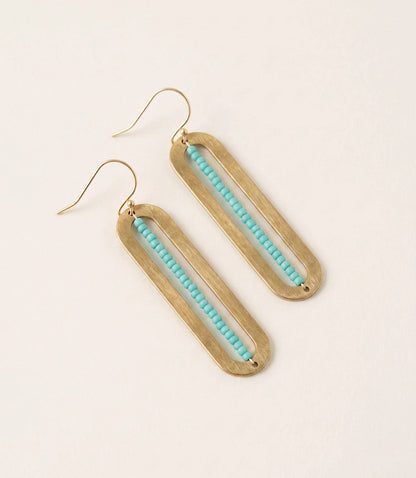 Beaded Oval Earrings