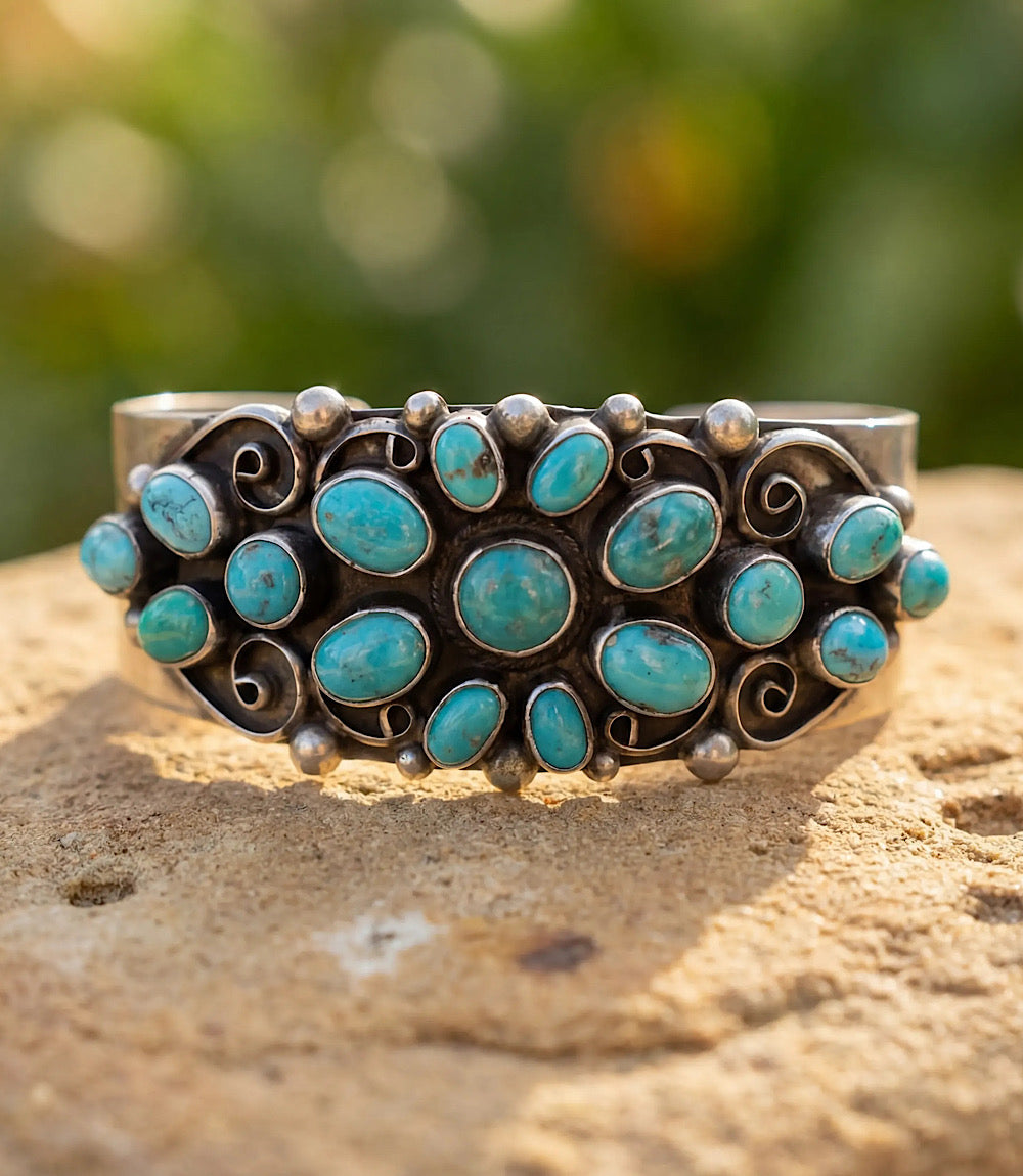 Embellished Turquoise Cuff Bracelet