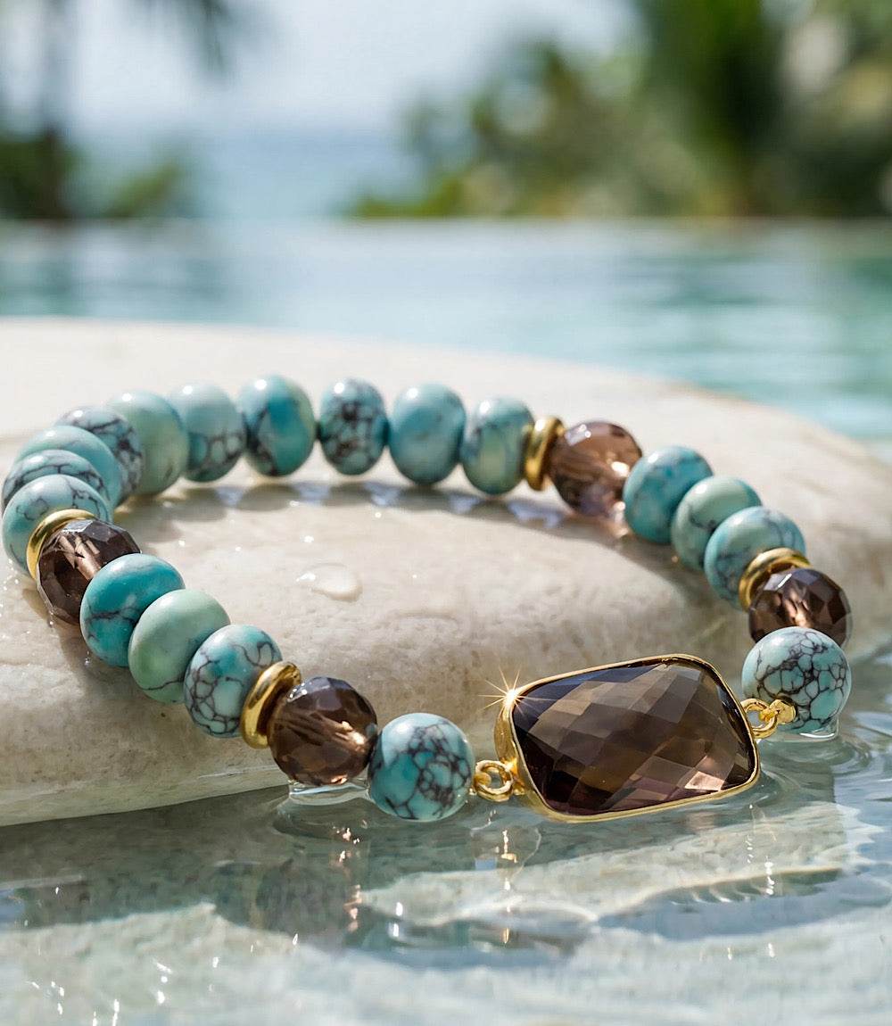 Beaded Turquoise And Gemstone Bracelet