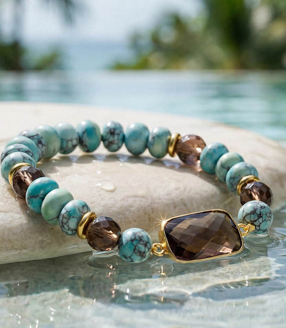 Beaded Turquoise And Gemstone Bracelet