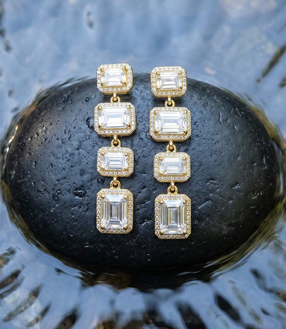 Triple Crystal Earrings