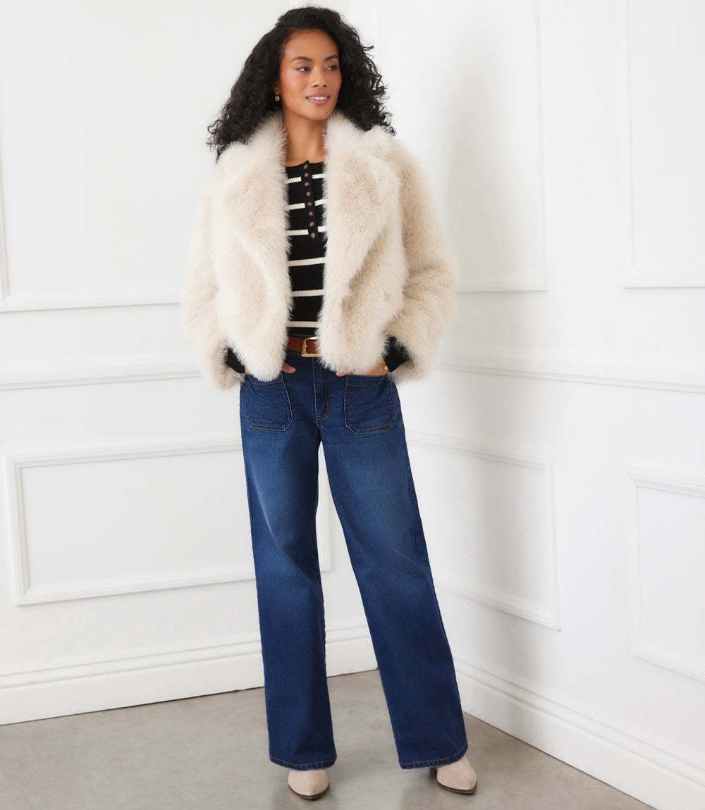 Cropped Faux Fur Jacket