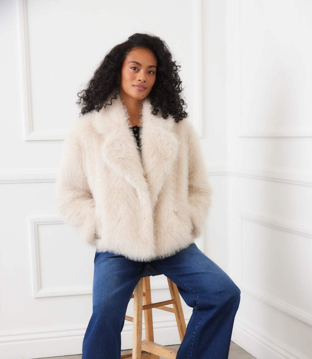 Cropped Faux Fur Jacket