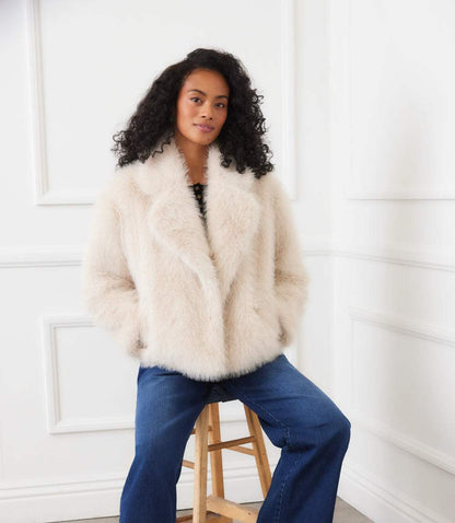 Cropped Faux Fur Jacket