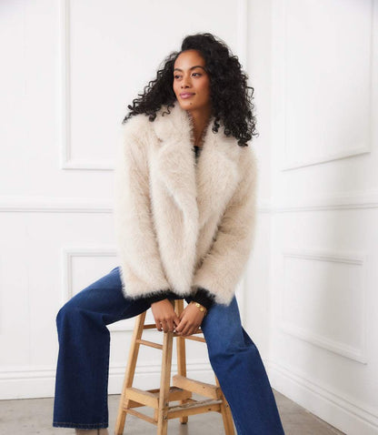Cropped Faux Fur Jacket