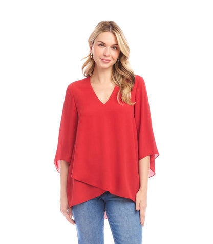 Petite Size Bracelet Sleeve Asymmetric Top