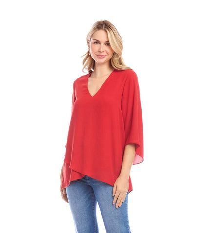 Petite Size Bracelet Sleeve Asymmetric Top